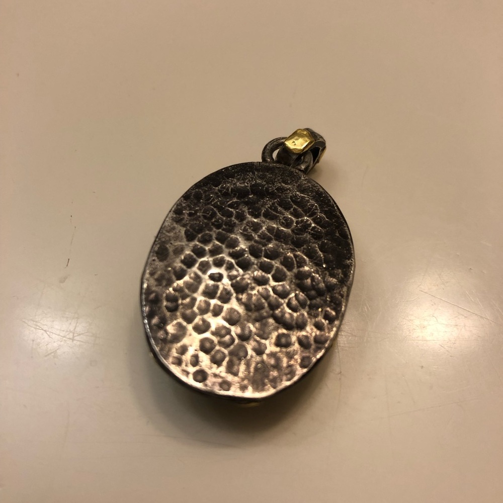 LABRADORITE PENDANT DIAMOND AND STERLING - Picture 5 of 8